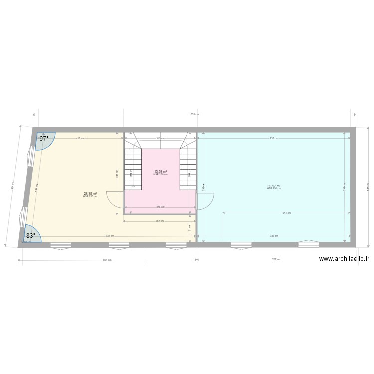 1ER ETAGE immeuble Bizanos REV1. Plan de 3 pièces et 81 m2