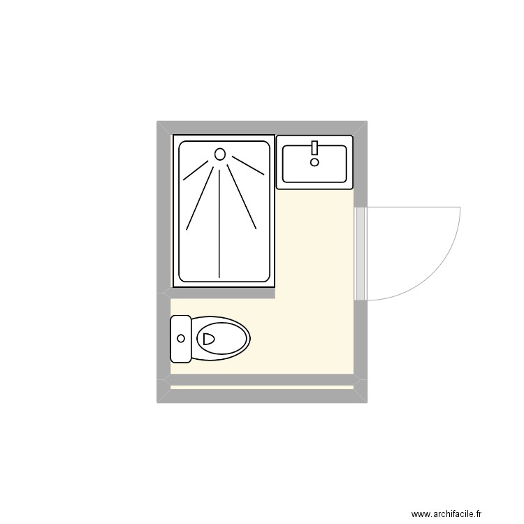 Matray V1. Plan de 2 pièces et 3 m2