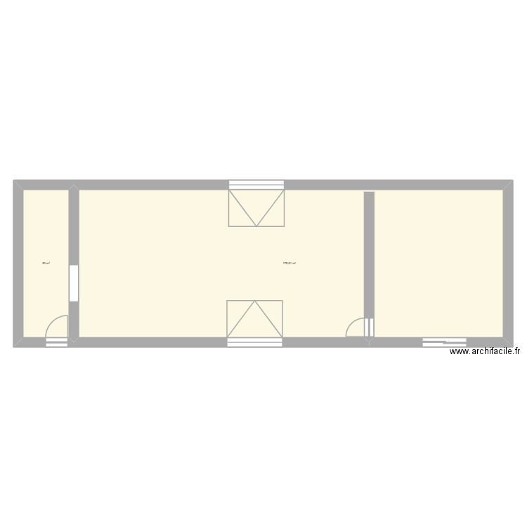 GARAGE. Plan de 2 pièces et 200 m2
