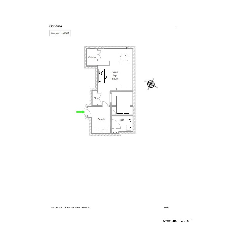 Traversière. Plan de 0 pièce et 0 m2
