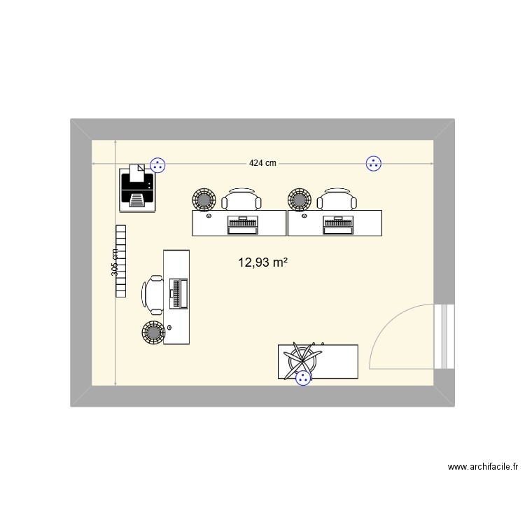 bureau. Plan de 0 pièce et 0 m2