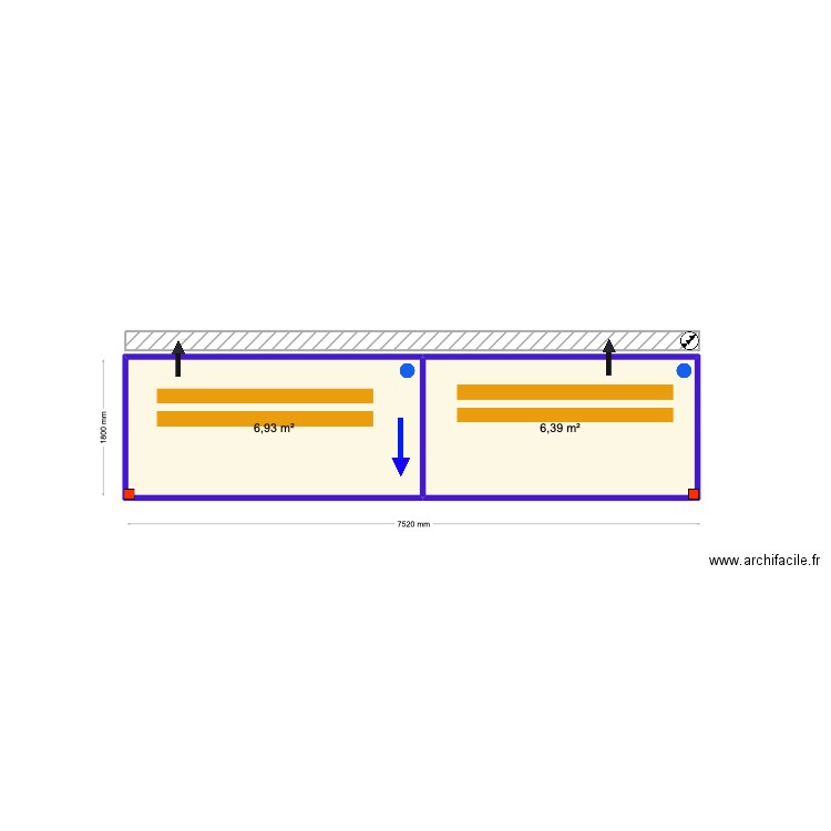 Octavio Almeida. Plan de 2 pièces et 13 m2