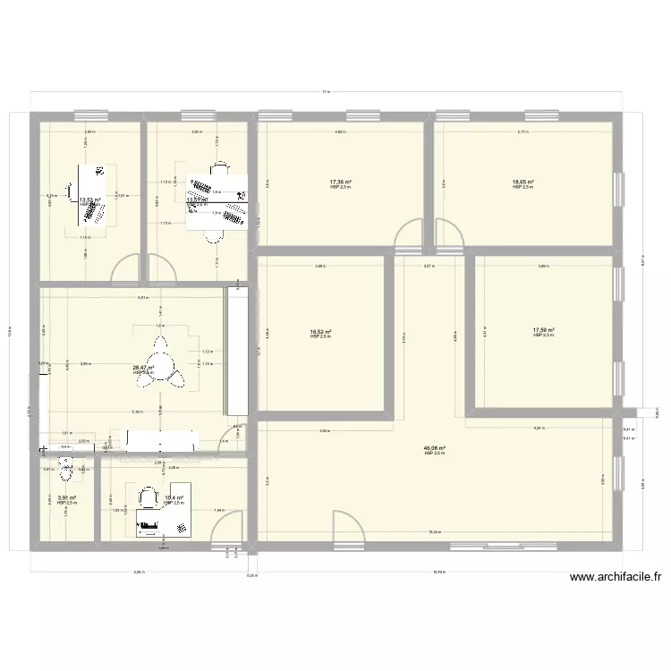 Bureaux Brive. Plan de 10 pièces et 186 m²