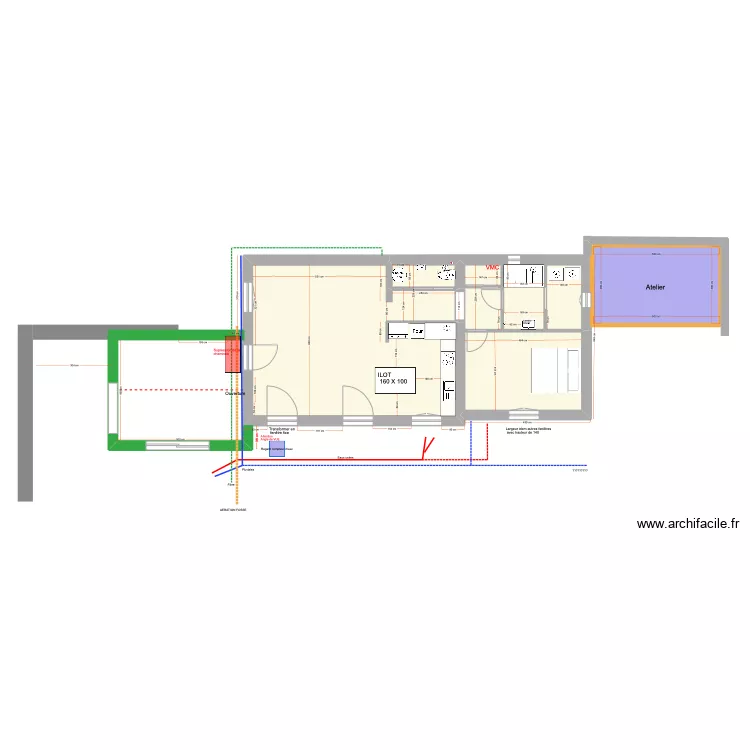 Sailles + Cabanon. Plan de 