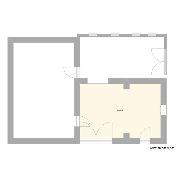 atelier garage. Plan de 1 pièce et 40 m2