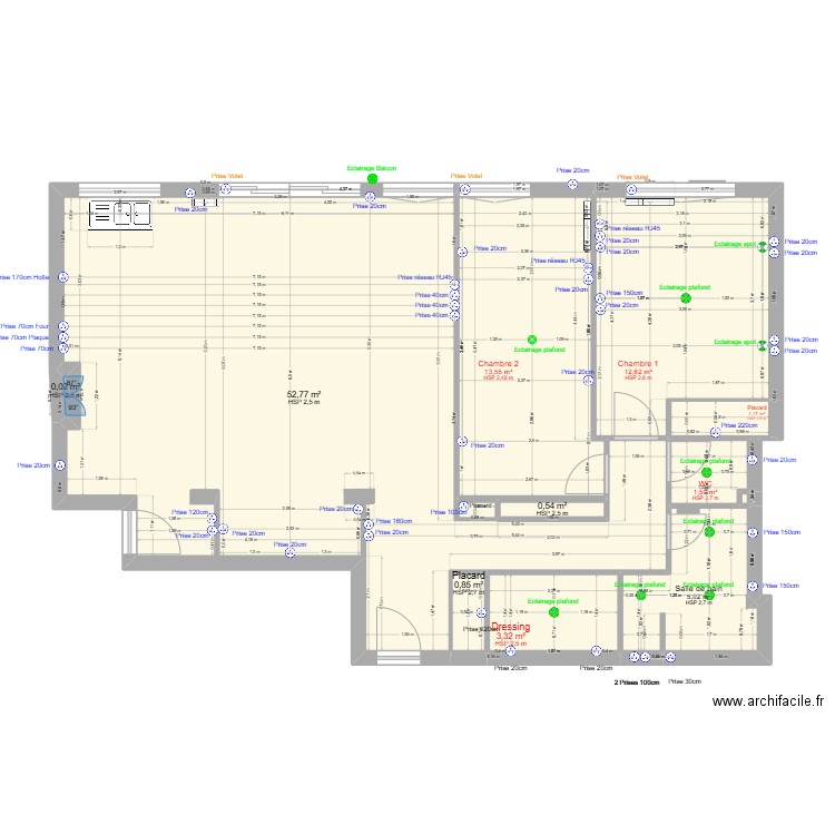 Roy. Plan de 12 pièces et 92 m2