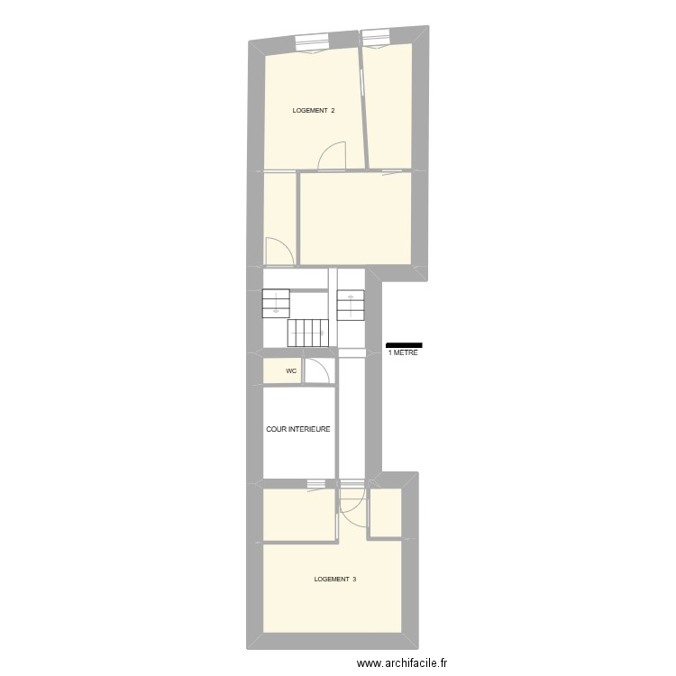 POTIERS 5 R+1. Plan de 10 pièces et 51 m2