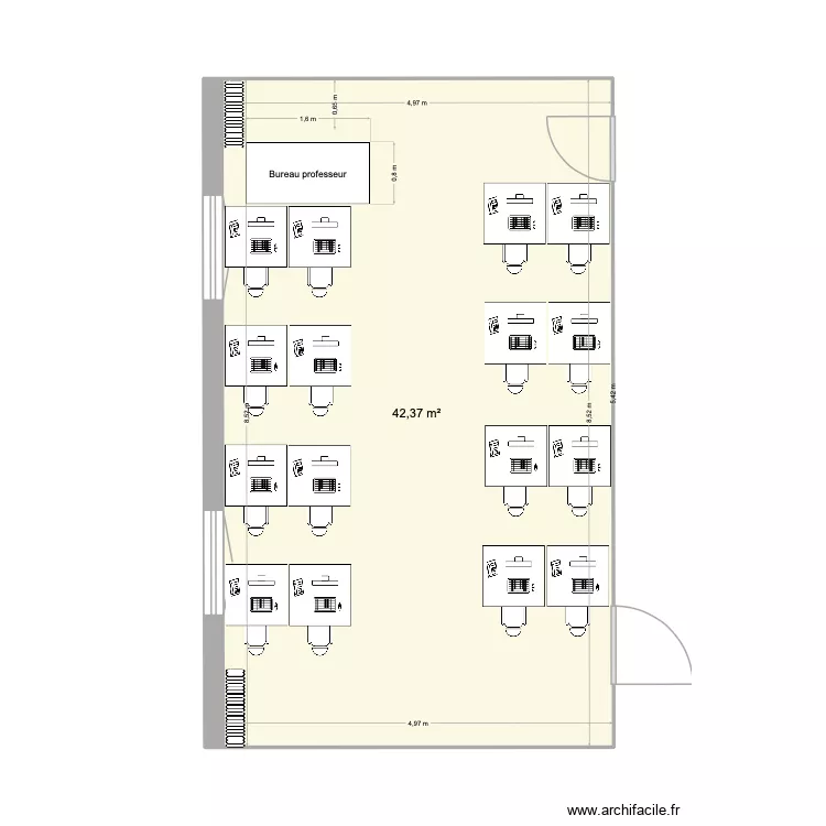 C13. Plan de 1  et 42 m²
