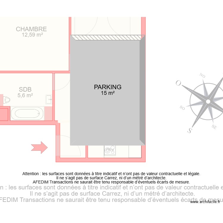 BI 24160. Plan de 8 pièces et 63 m2