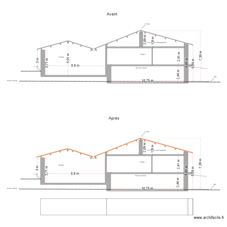 façade ouest avant. Plan de 0 pièce et 0 m2