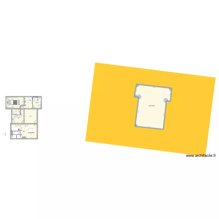 RDC modifi&eacute; - Maison Sainte C&eacute;cile . Plan de 
