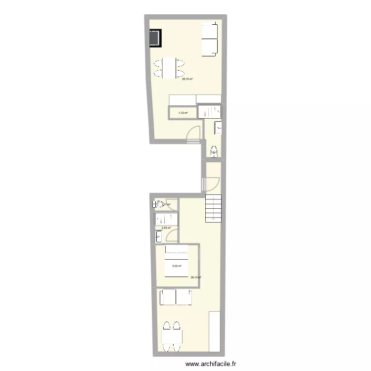 BEDARRIDES. Plan de 6  et 66 m²