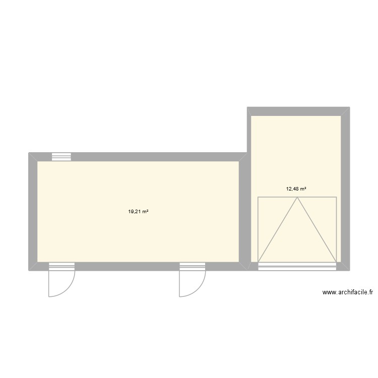 Mairie. Plan de 2 pièces et 32 m2