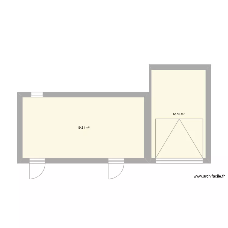 Mairie. Plan de 2 pièces et 32 m²