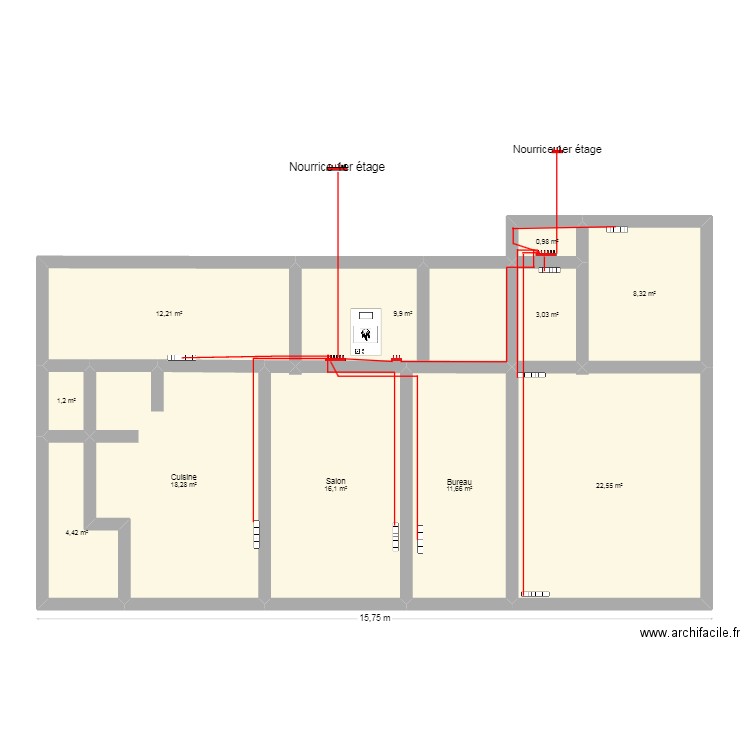 Vauban RDC. Plan de 11 pièces et 109 m2