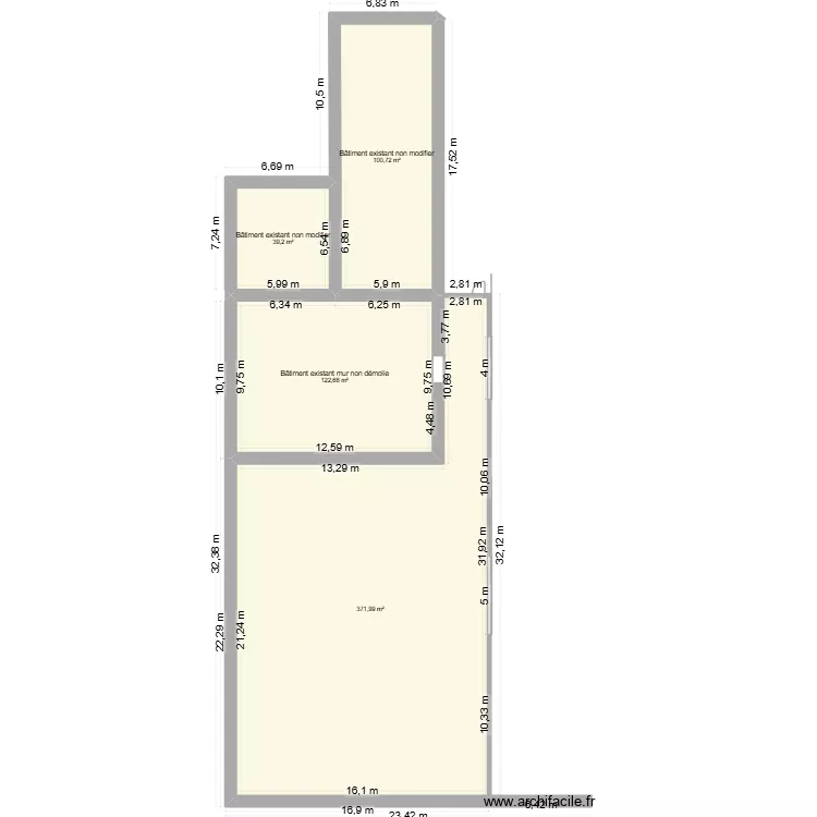 bergerie. Plan de 4  et 635 m²