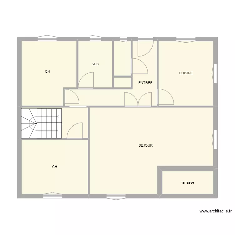 FELIC INZINZAC. Plan de 10 pièces et 75 m²