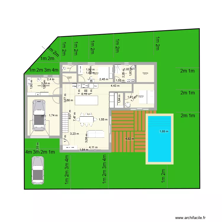 plan 5. Plan de 16  et 194 m²