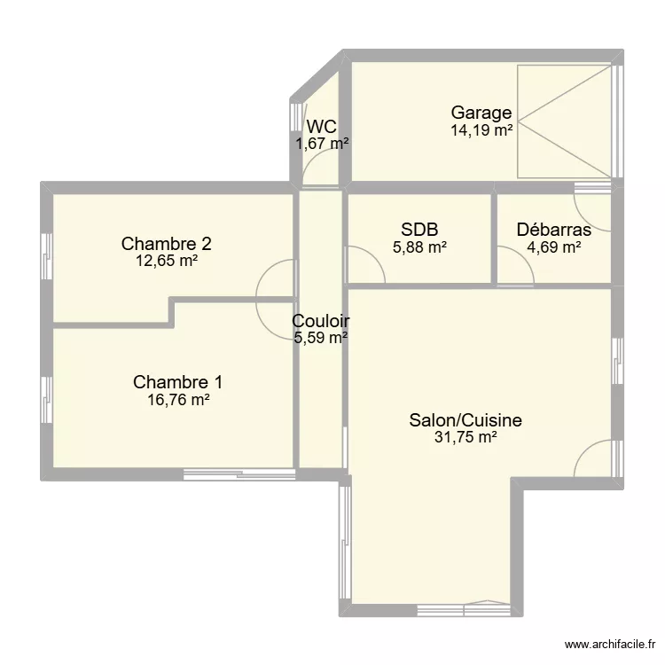 Plan maison 2. Plan de 8  et 93 m²