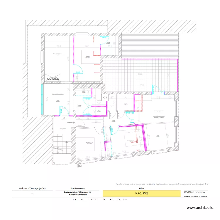 JAOUVE AUREC R+1. Plan de 