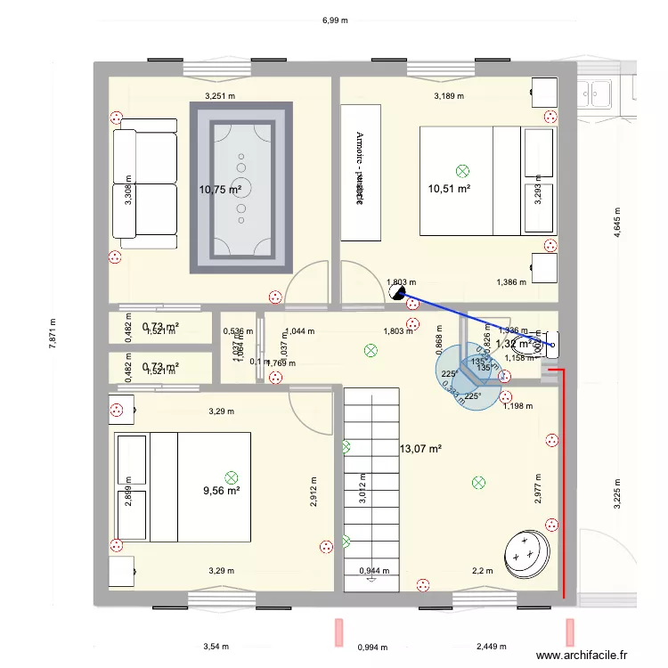 plan agrandis haut 4. Plan de 26  et 178 m²