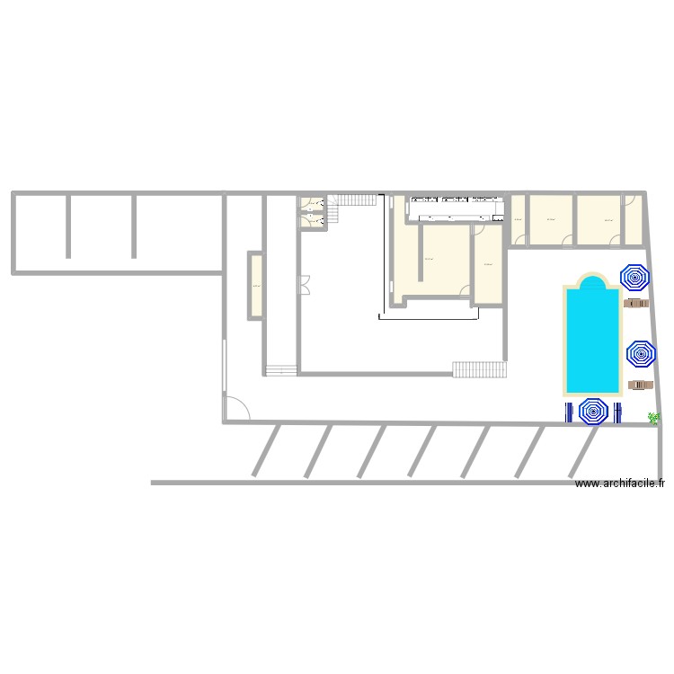 proyecto myke. Plan de 8 pièces et 88 m2