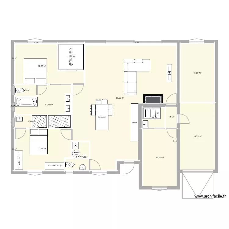 maison. Plan de 19  et 146 m²