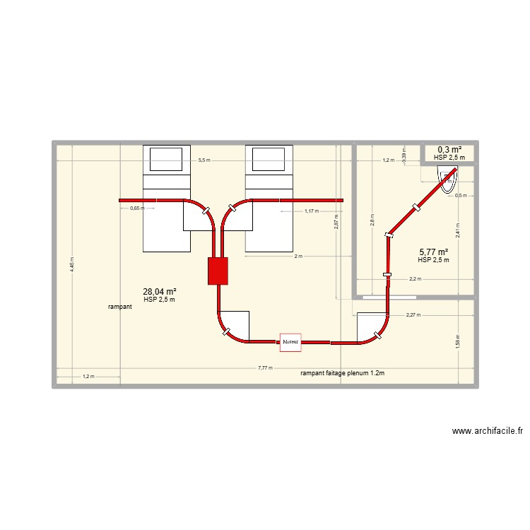 MAJOURAOU LES PINS CH 17. Plan de 3 pièces et 34 m2