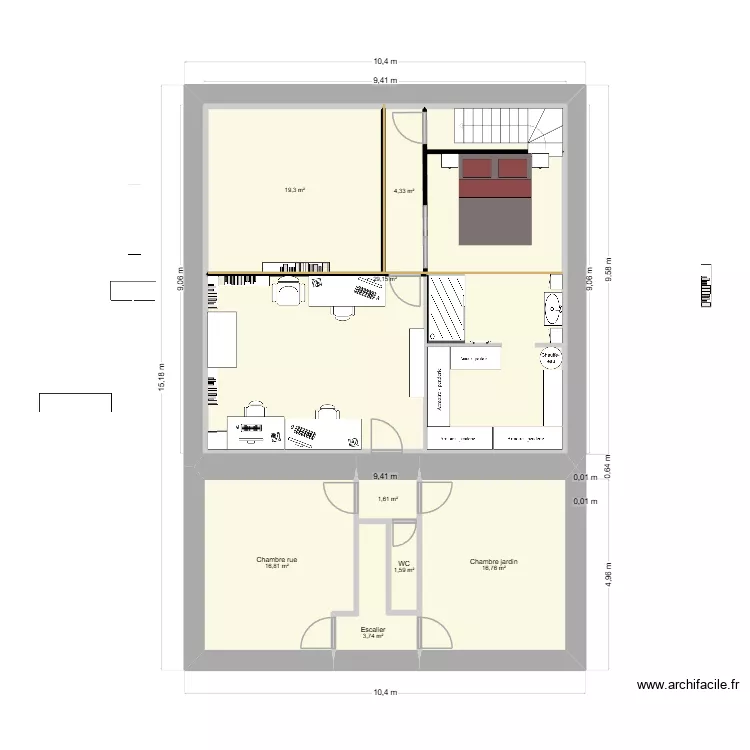 grenier2. Plan de 8  et 150 m²