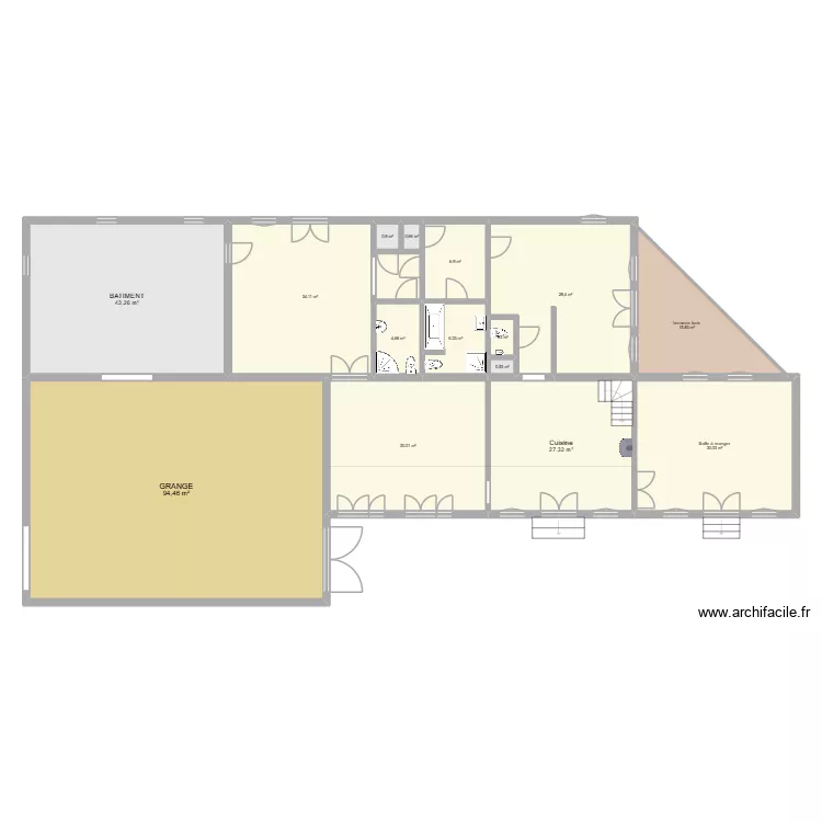HARY. Plan de 15 pièces et 325 m²