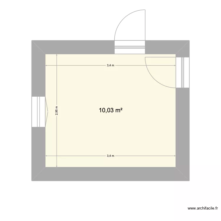 cuisine plan. Plan de 1  et 10 m²