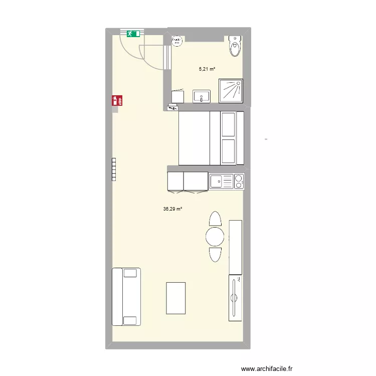 Knokke securit&eacute;. Plan de 2  et 41 m²