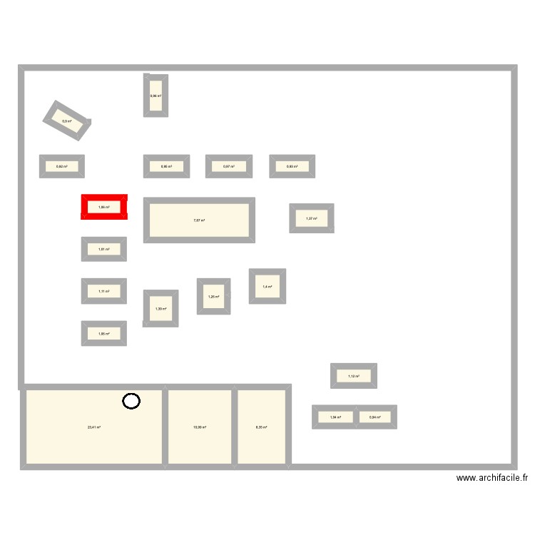 Cap 1 er jet. Plan de 21 pièces et 69 m2