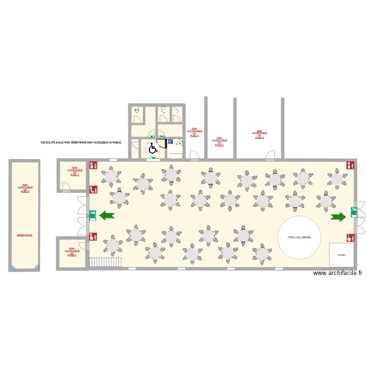 SALLE CONFIG DJ ET PISTE. Plan de 12 pièces et 369 m2