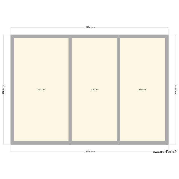 plan polo metre. Plan de 3 pièces et 102 m2