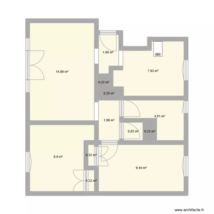 DELABARRE - Petit Quevilly. Plan de 13 Pièces et 51 m²