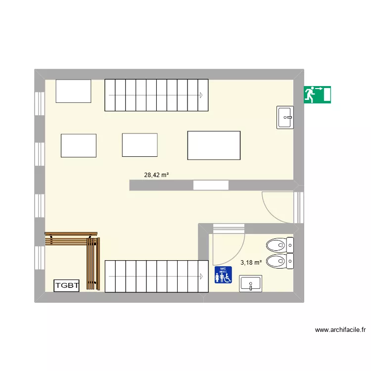 Classe macquenoise. Plan de 2 et 32 m² Classe macquenoise. Plan de 2 et 32 m²