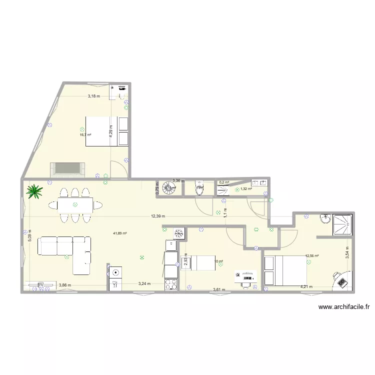 F&eacute;camp 3 1 &eacute;tage . Plan de 