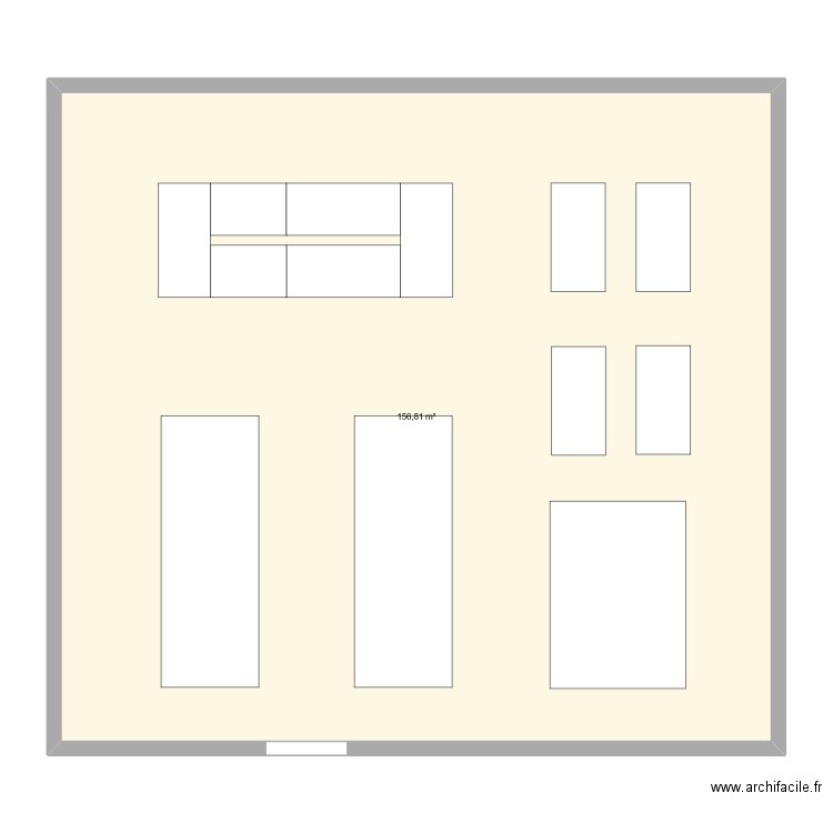 magasin. Plan de 1 pièce et 157 m2
