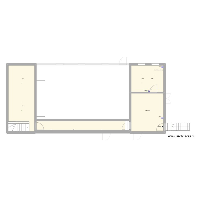 Cercle pièce principale étage Electrique.. Plan de 6 pièces et 121 m2