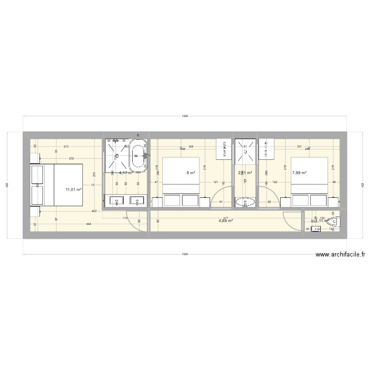 SPRAT. Plan de 7 pièces et 39 m2