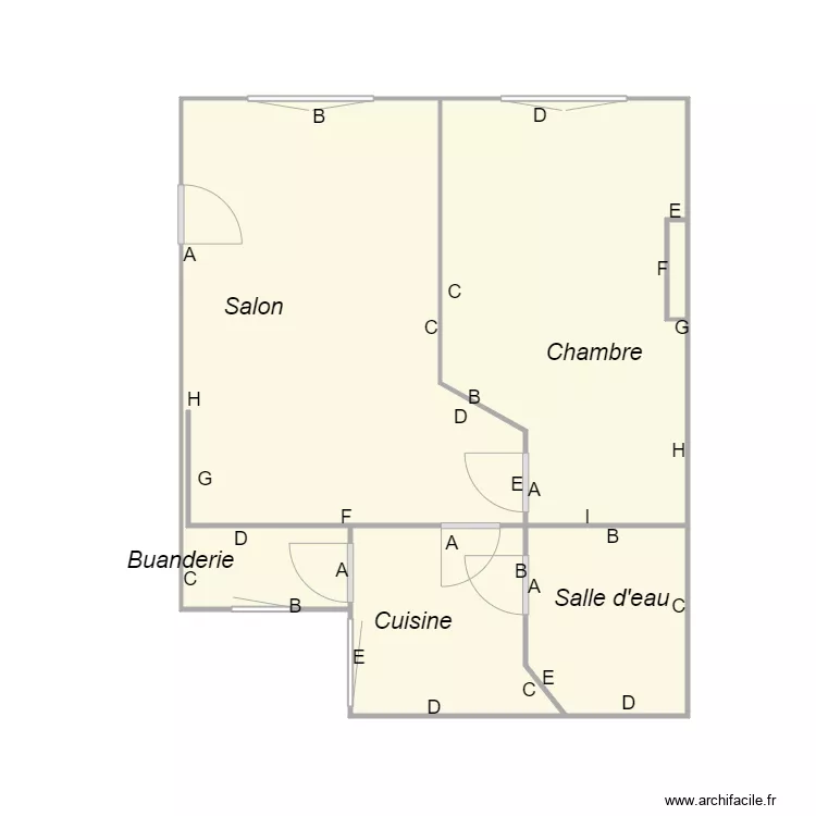 Croquis MAURET _ rdc gauche. Plan de 