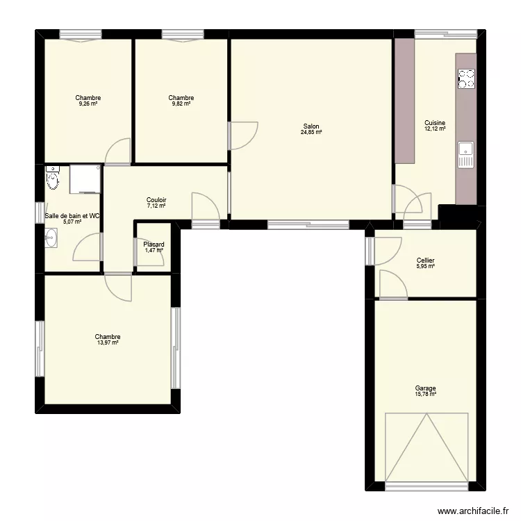 viguetto bosquet. Plan de 11 Pièces et 106 m² viguetto bosquet. Plan de 11 Pièces et 106 m²