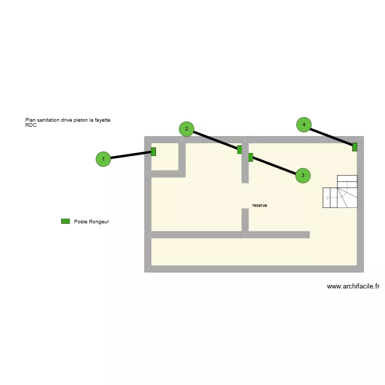 plan sanitation drivre lafayette RDC. Plan de 2  et 38 m²