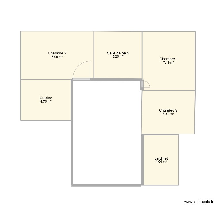 Pericle_Madrid. Plan de 6 pièces et 35 m2