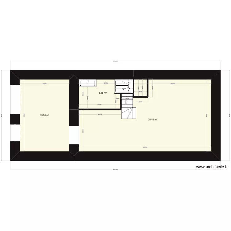 FLAVIN. Plan de 3  et 58 m²