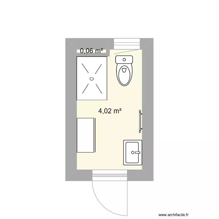 SDB RDC KIENER. Plan de 2 et 4 m² SDB RDC KIENER. Plan de 2 et 4 m²