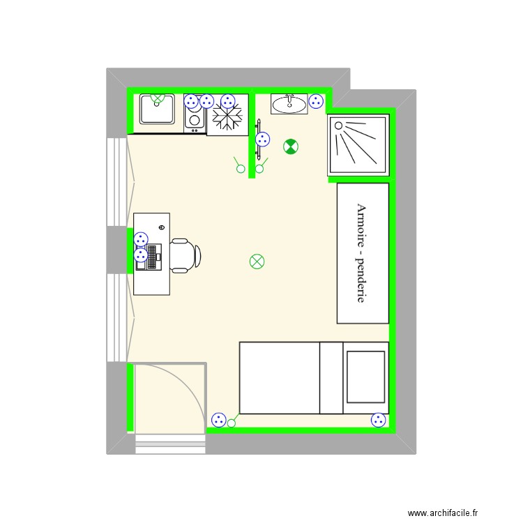LEARDINI STUDIO. Plan de 1 pièce et 15 m2