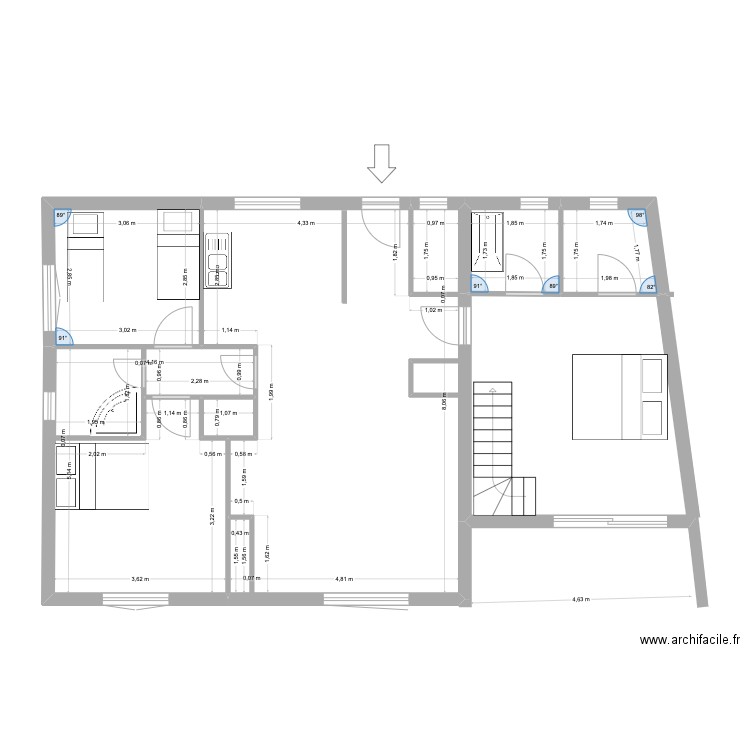 Extention Katia 3. Plan de 6 pièces et 73 m2