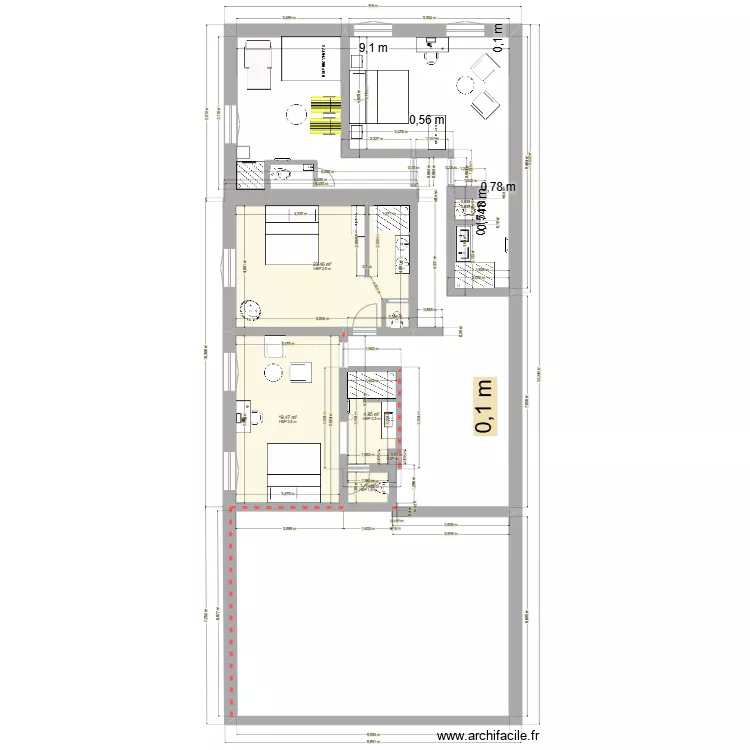 R+1_sauna 2. Plan de 